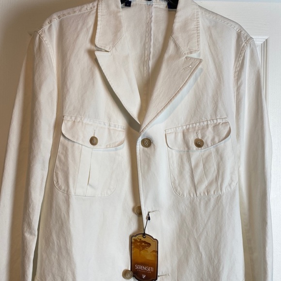 Cremieux Serengeti Collection White Linen Blazer - Picture 3 of 11